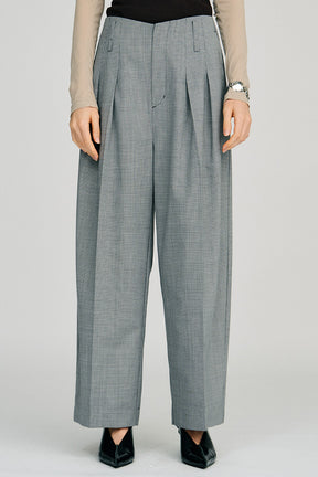 Pin Check Cocoon Pants - 2026AUTUMN