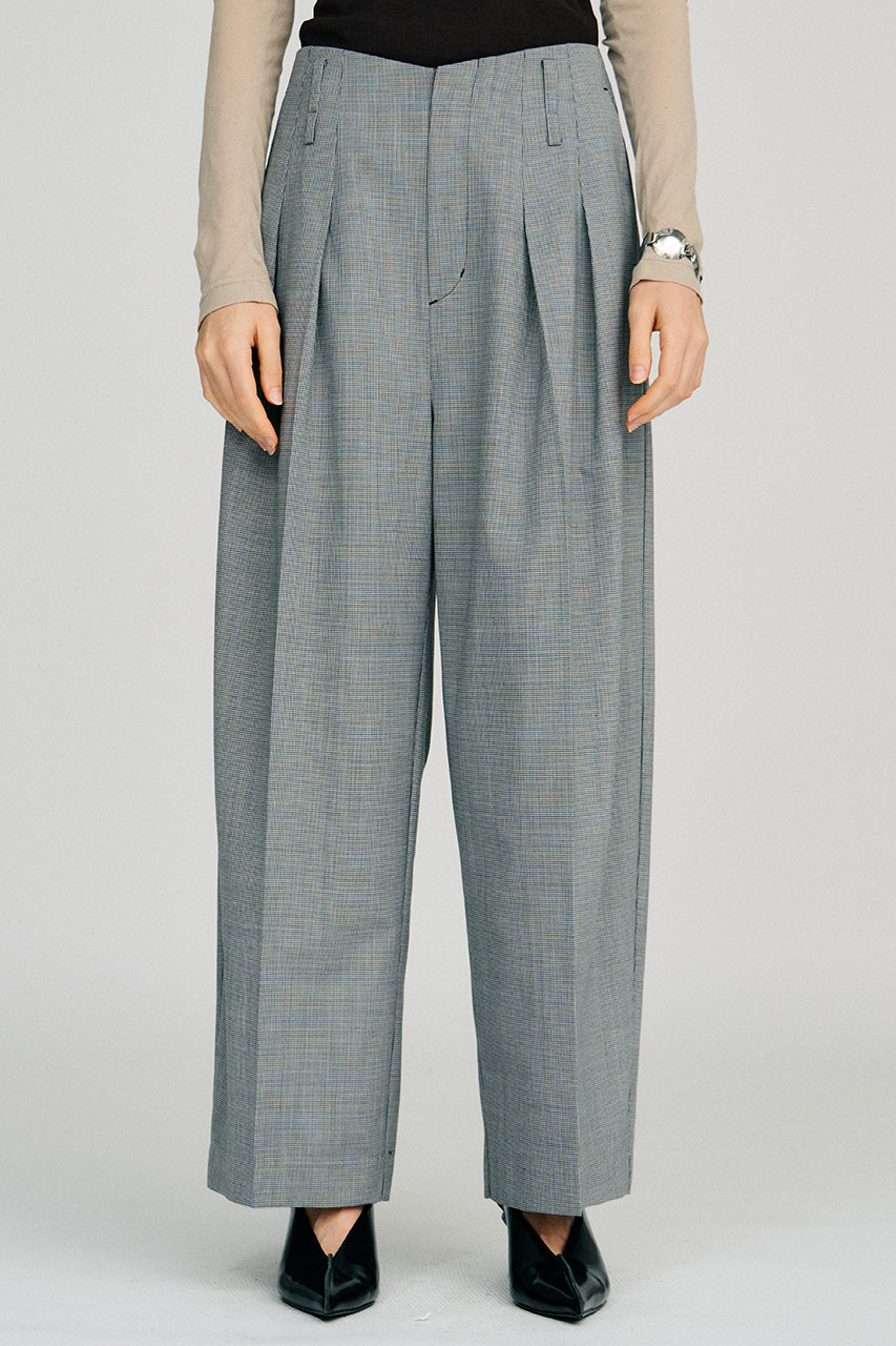 Pin Check Cocoon Pants - 2026AUTUMN