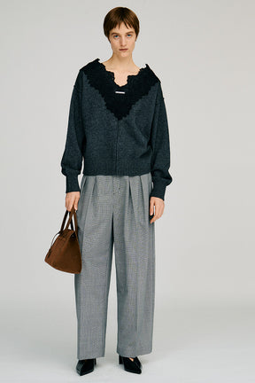 Pin Check Cocoon Pants - 2026AUTUMN