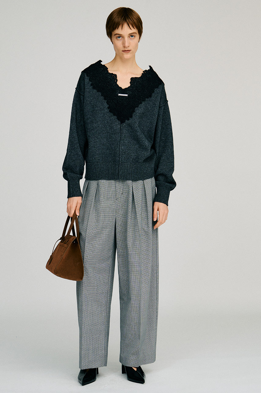 Pin Check Cocoon Pants - 2026AUTUMN