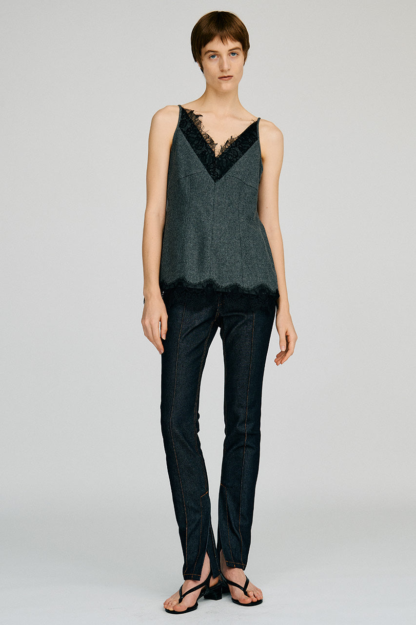 Zipped Hem Skinny Denim - 2026AUTUMN