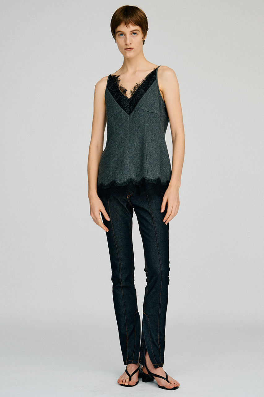 Zipped Hem Skinny Denim - 2026AUTUMN