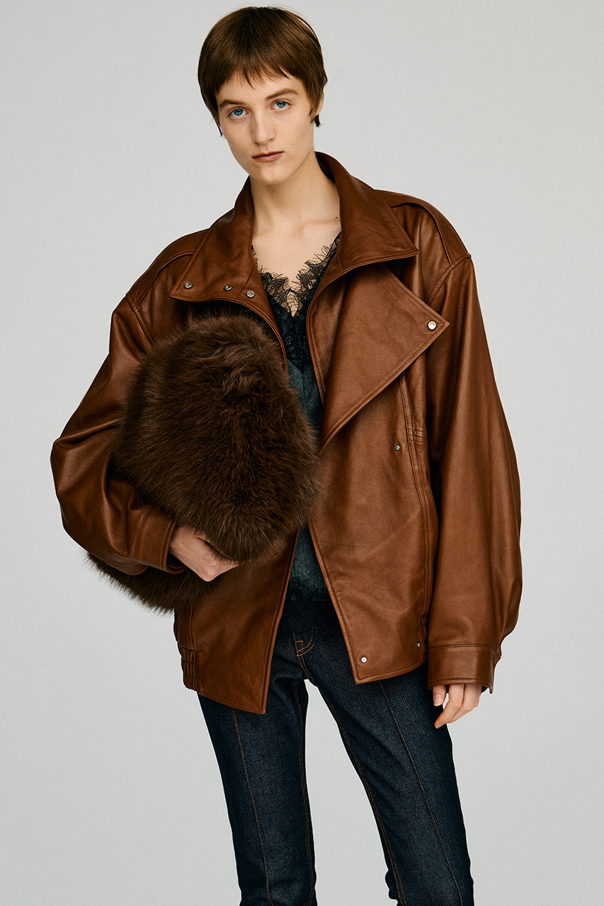Sheep Leather Bomber Jacket - 2026AUTUMN
