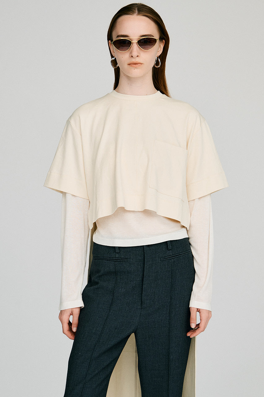 Back Long Layered Jersey Top - 2026AUTUMN