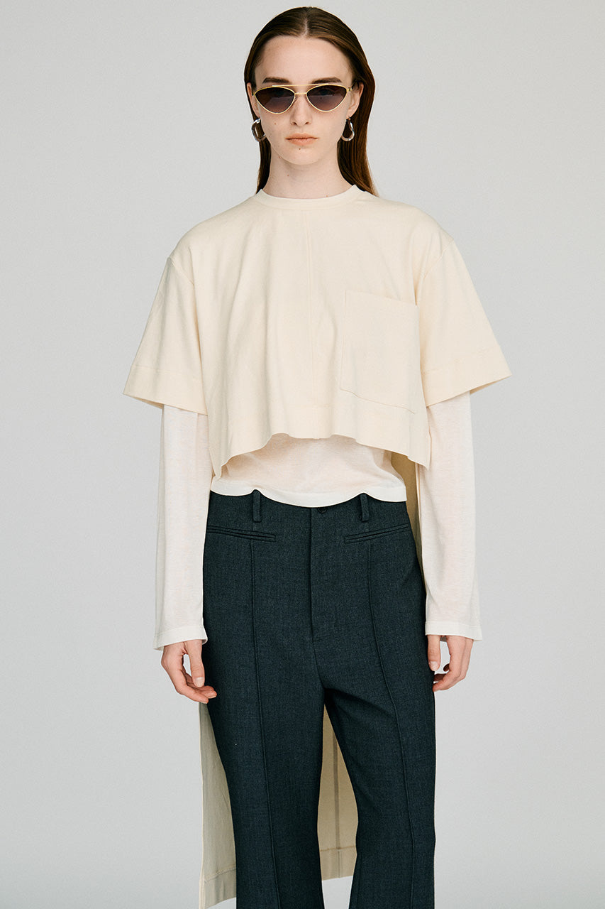 Back Long Layered Jersey Top - 2026AUTUMN
