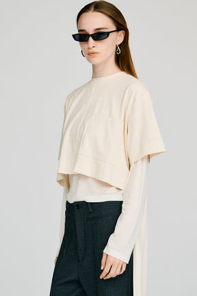 Back Long Layered Jersey Top - 2026AUTUMN
