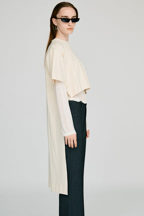 Back Long Layered Jersey Top - 2026AUTUMN