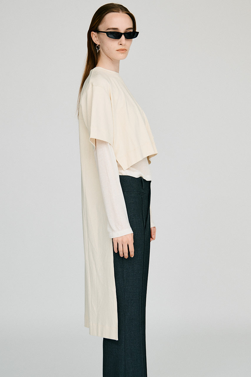 Back Long Layered Jersey Top - 2026AUTUMN