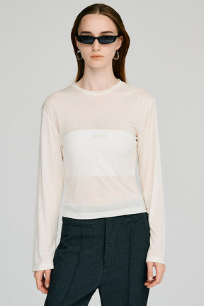 Back Long Layered Jersey Top - 2026AUTUMN