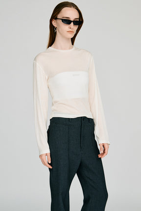 Back Long Layered Jersey Top - 2026AUTUMN