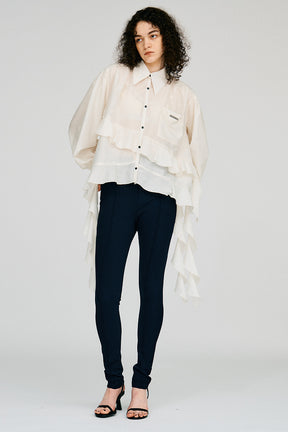 Sheer Ruffle Shirt - 2026AUTUMN