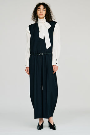 High-Neck Power Shoulder Shirt - 2026AUTUMN