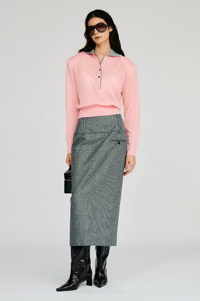 Wide Belt Midi Skirt - 2026AUTUMN