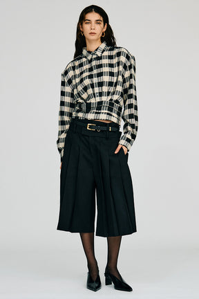 Hold Waist Check Shirt - 2026AUTUMN