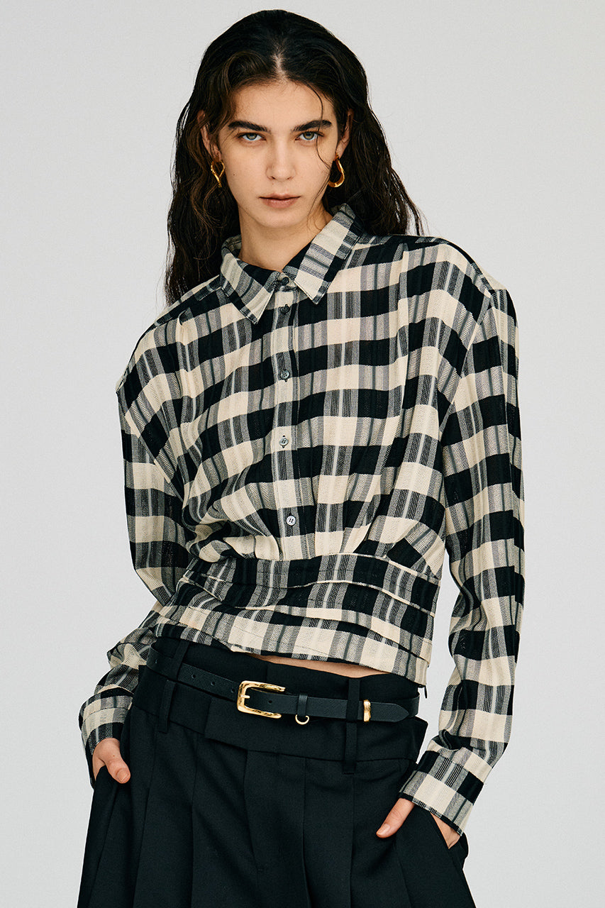 Hold Waist Check Shirt - 2026AUTUMN