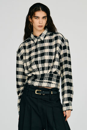 Hold Waist Check Shirt - 2026AUTUMN