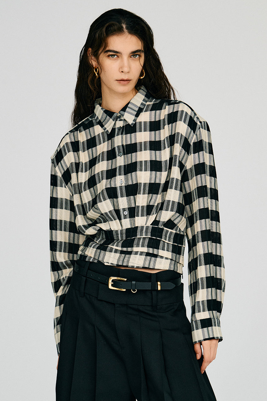 Hold Waist Check Shirt - 2026AUTUMN