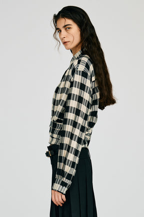 Hold Waist Check Shirt - 2026AUTUMN