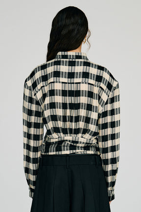 Hold Waist Check Shirt - 2026AUTUMN