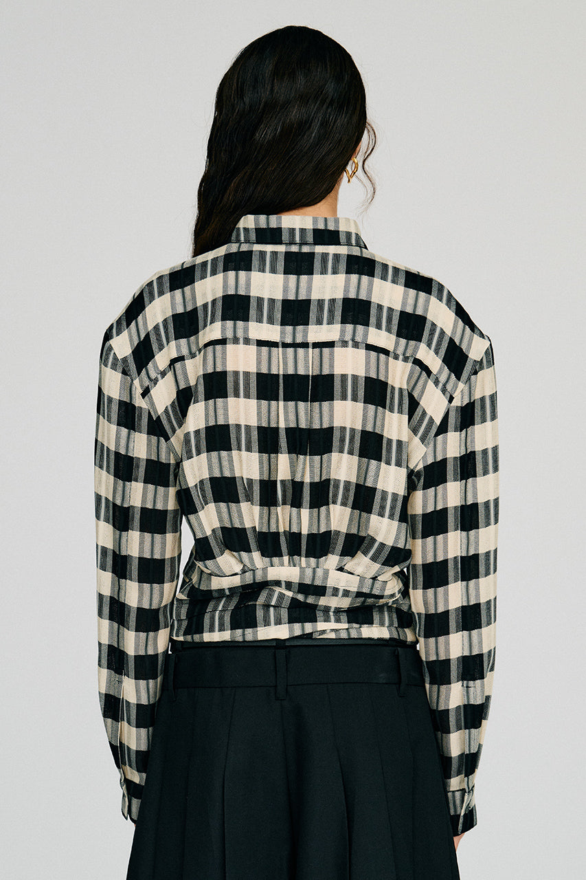 Hold Waist Check Shirt - 2026AUTUMN