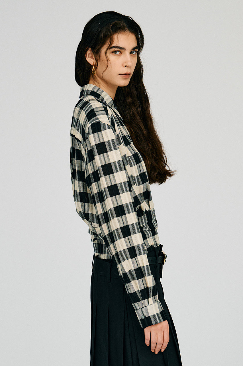 Hold Waist Check Shirt - 2026AUTUMN