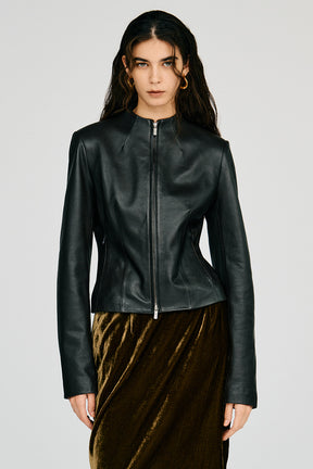 Leather Fitted Jacket - 2026AUTUMN