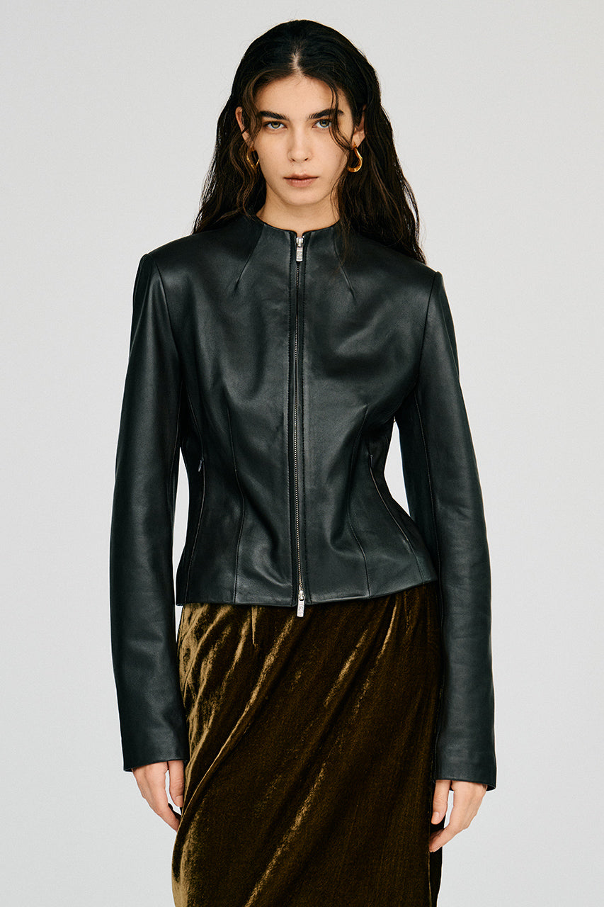 Leather Fitted Jacket - 2026AUTUMN