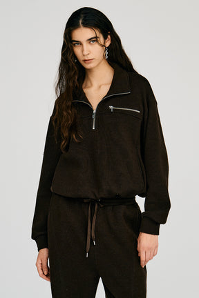 Wool Blend Half-Zip Top - 2026AUTUMN