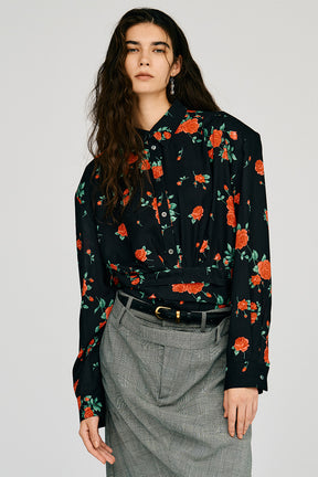 Hold Waist Rose Shirt - 2026AUTUMN