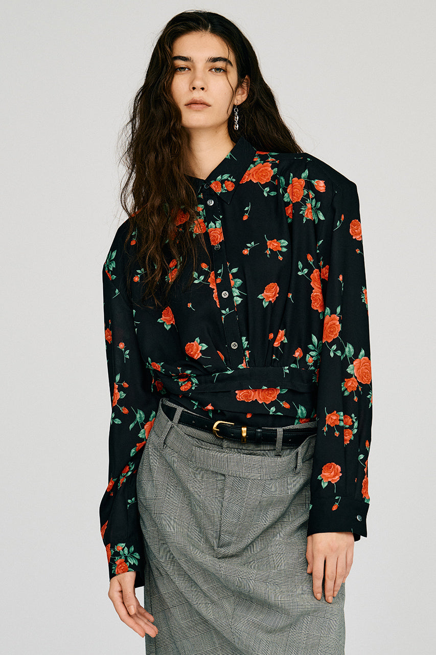 Hold Waist Rose Shirt - 2026AUTUMN