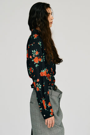 Hold Waist Rose Shirt - 2026AUTUMN