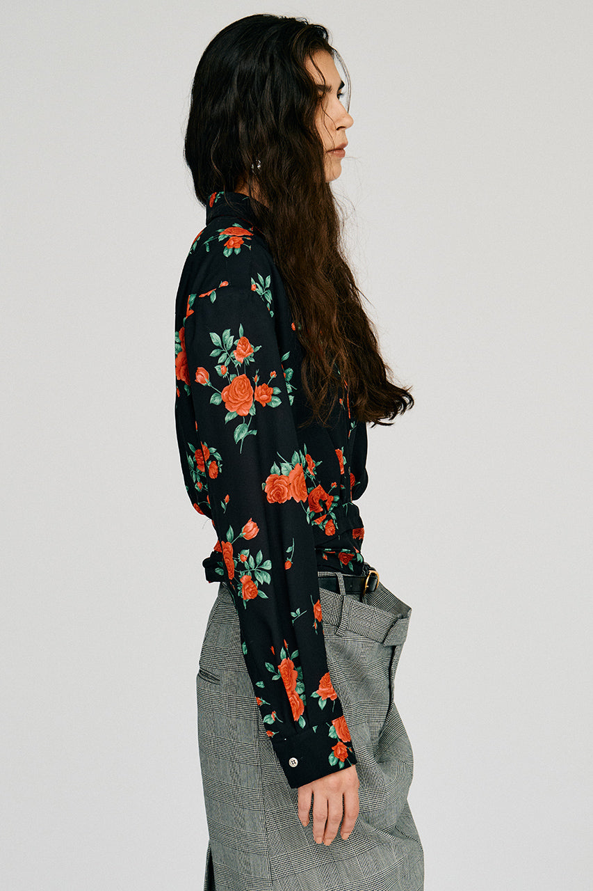 Hold Waist Rose Shirt - 2026AUTUMN