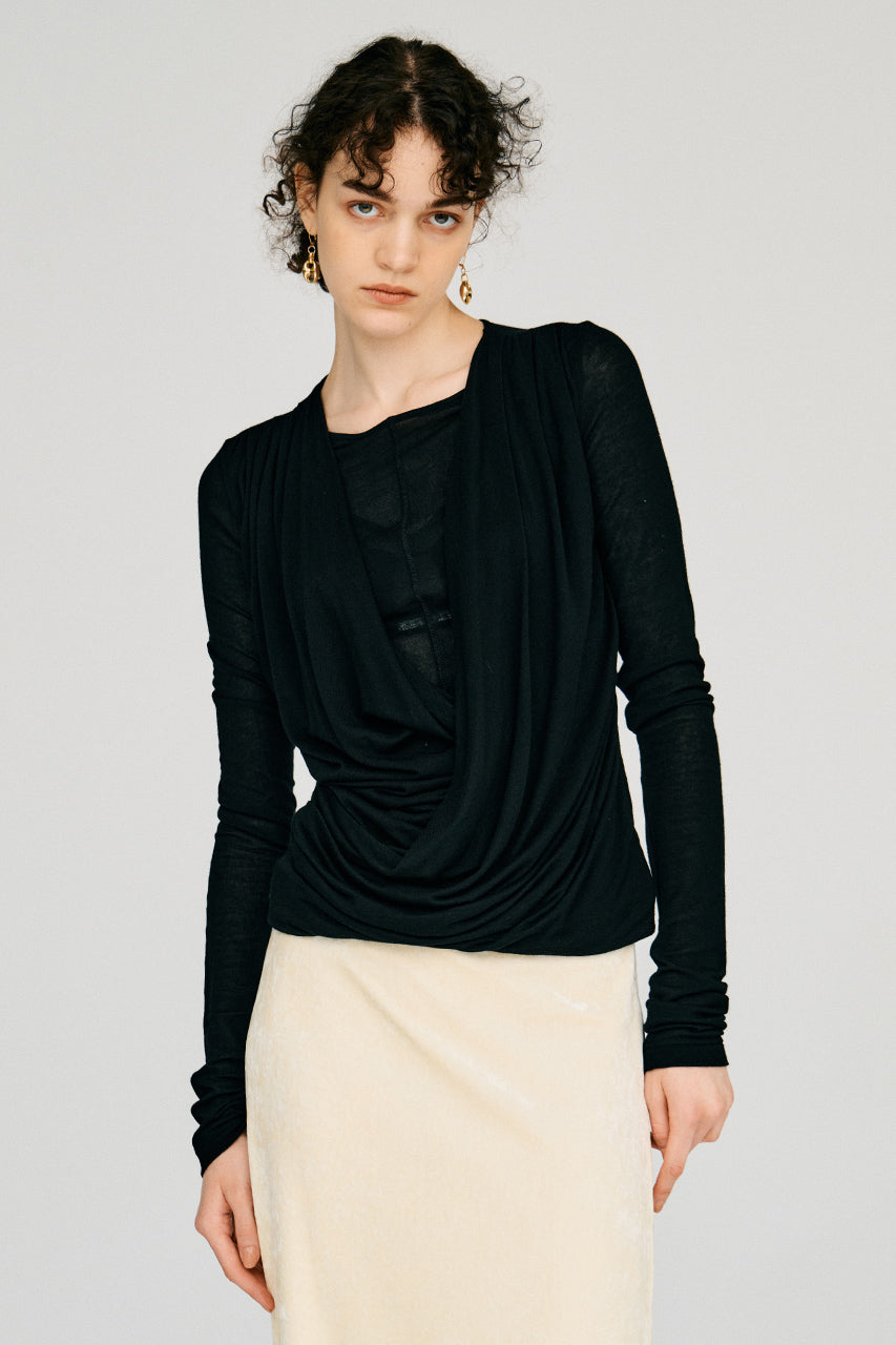 Cashmere Silk Blend Drape Top - 2026AUTUMN