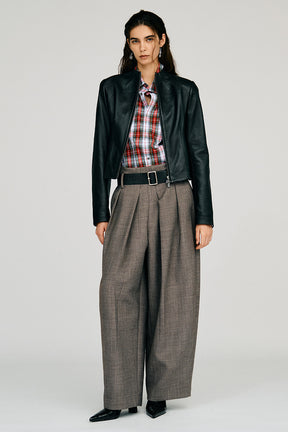 Check Shoulder Padded Shirt - 2026AUTUMN