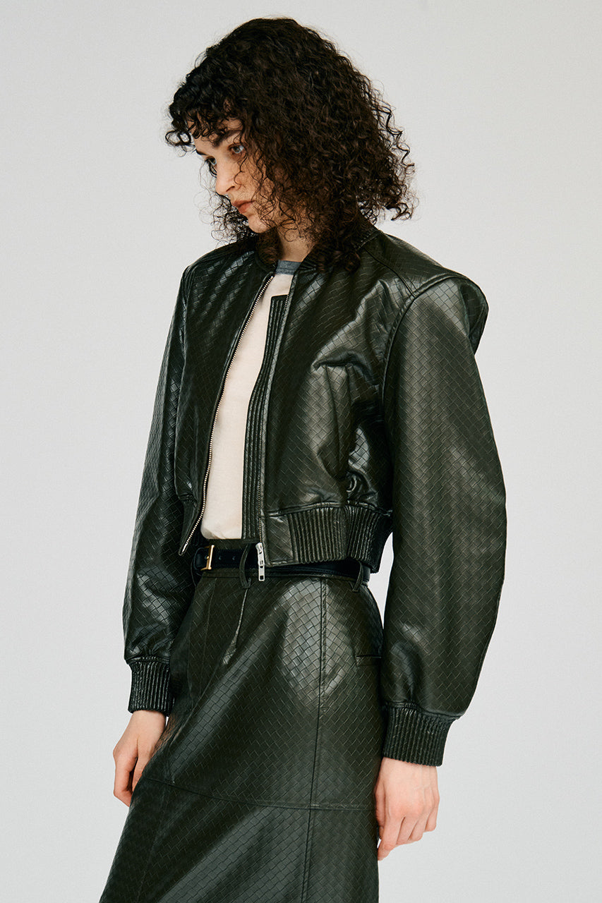 Padded Short Synthetic Leather Blouson - 2026AUTUMN