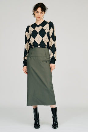Argyle Power Shoulder Knit - 2026AUTUMN