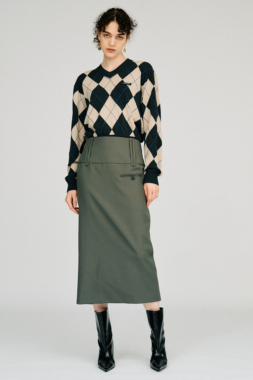 Argyle Power Shoulder Knit - 2026AUTUMN