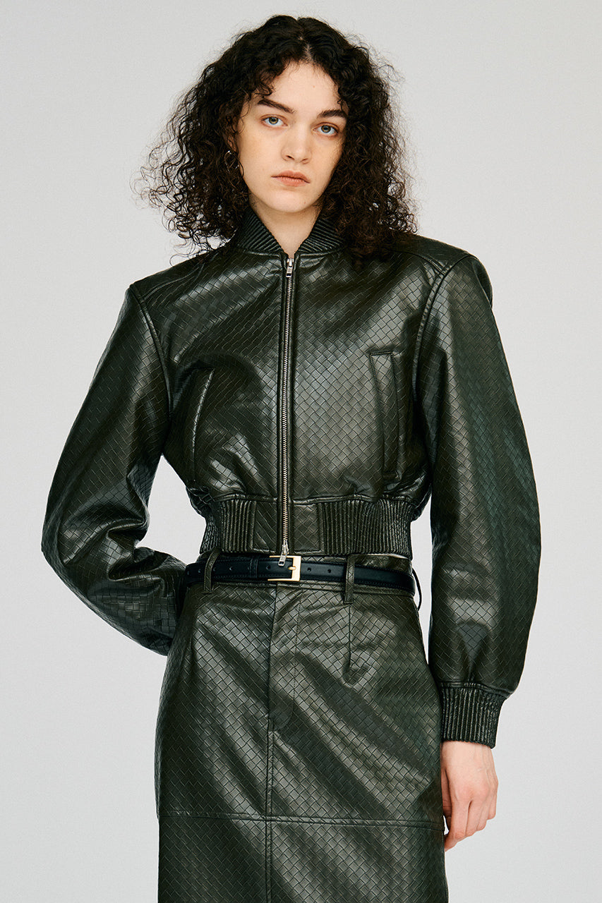 Padded Short Synthetic Leather Blouson - 2026AUTUMN