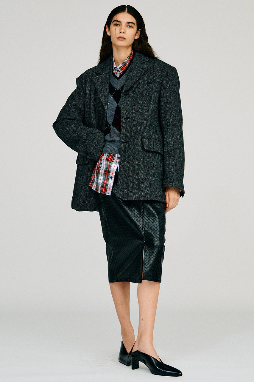 Check Shoulder Padded Shirt - 2026AUTUMN