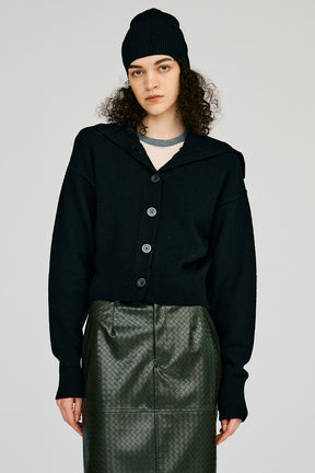 Oversized Collar Knit Cardigan - 2026AUTUMN