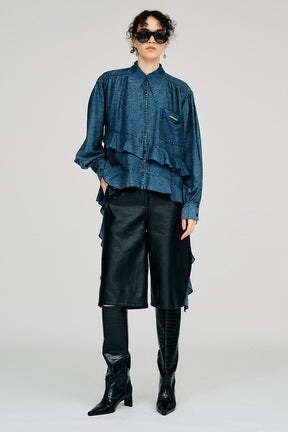 Sheer Ruffle Shirt - 2026AUTUMN