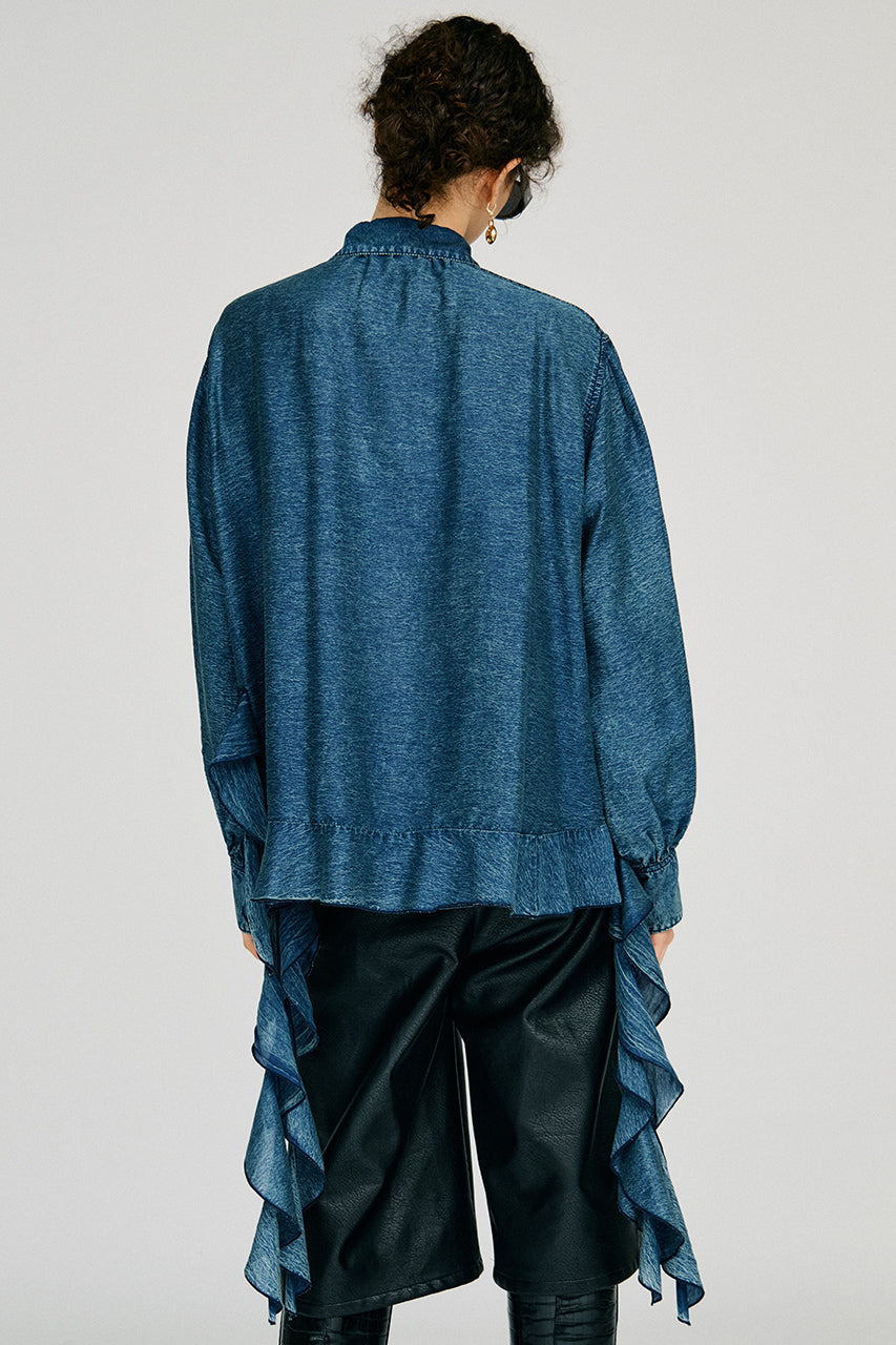 Sheer Ruffle Shirt - 2026AUTUMN