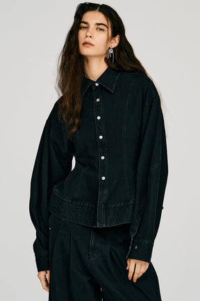 Waist Change Denim Shirt - 2026AUTUMN