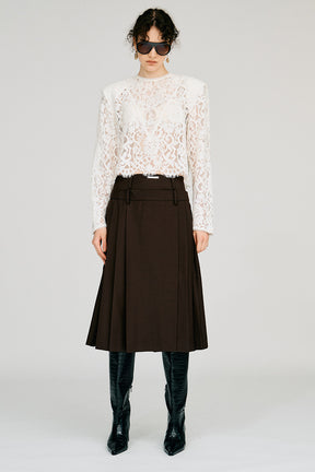 Shoulder Pad Combination Lace Blouse - 2026AUTUMN