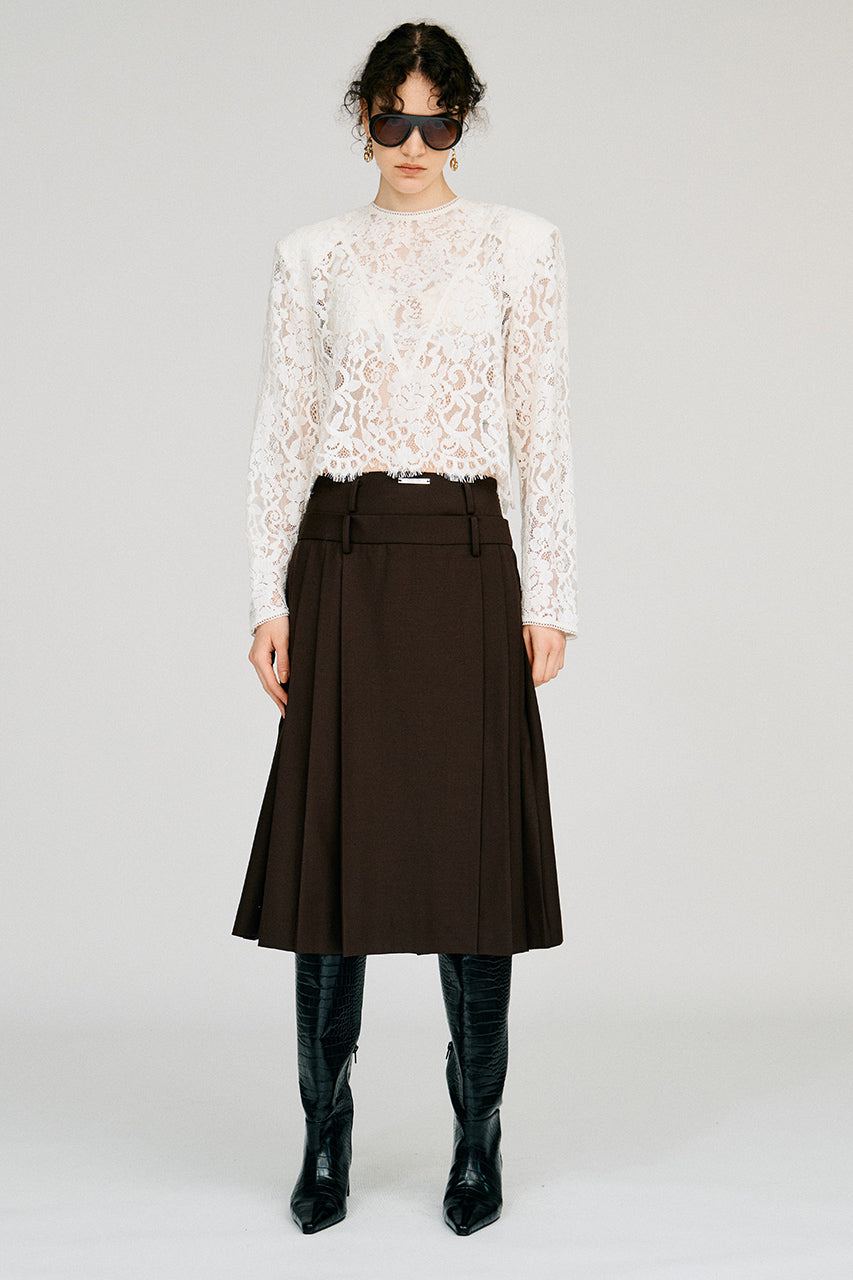 Shoulder Pad Combination Lace Blouse - 2026AUTUMN