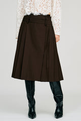 Double-Waist Pleated Skirt
