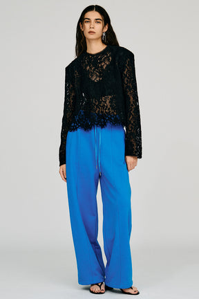 Shoulder Pad Combination Lace Blouse - 2026AUTUMN