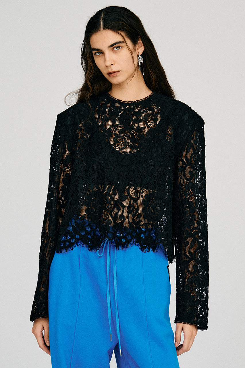 Shoulder Pad Combination Lace Blouse - 2026AUTUMN