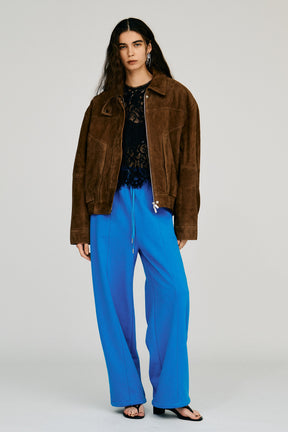 Tuck Pocket High-Neck Suede Blouson - 2026AUTUMN