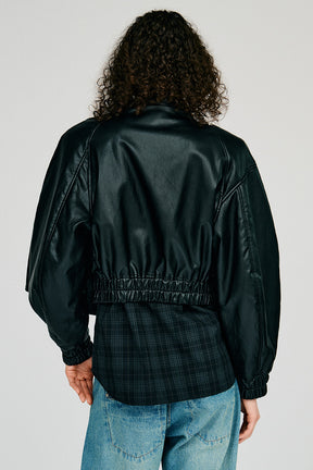 Asymmetric Drape Cape Blouson - 2026AUTUMN